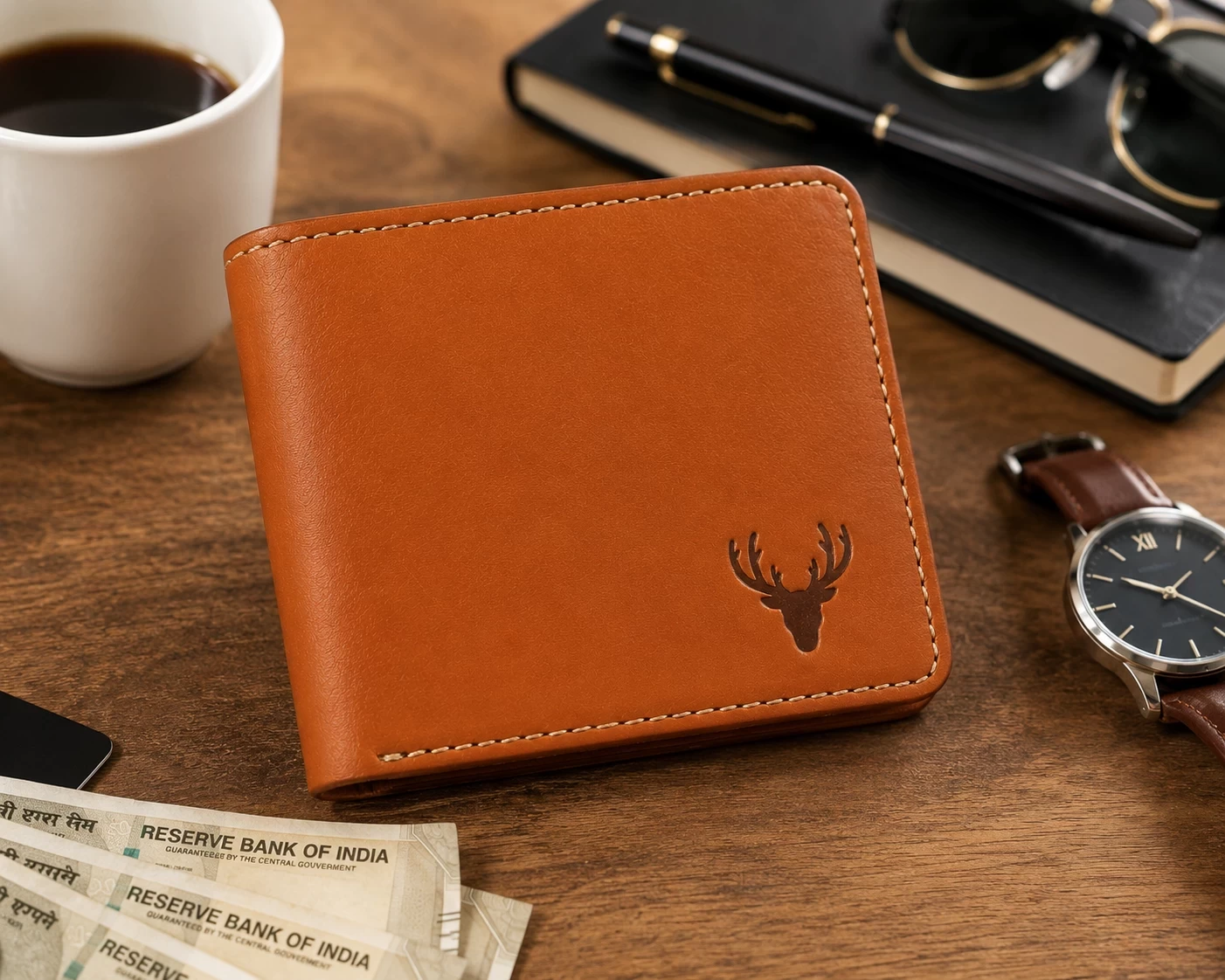 ACCEZORY Men's Leather Bi-Fold Wallet