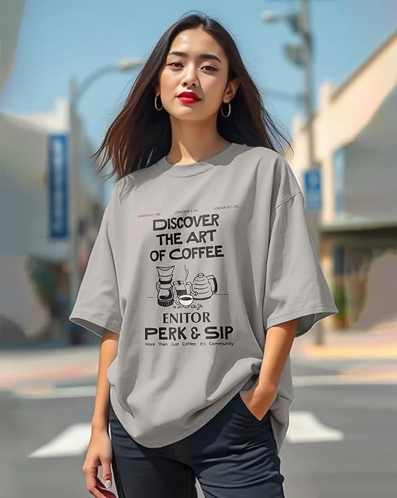 Women Oversized Fit Graphic Print T-Shirt