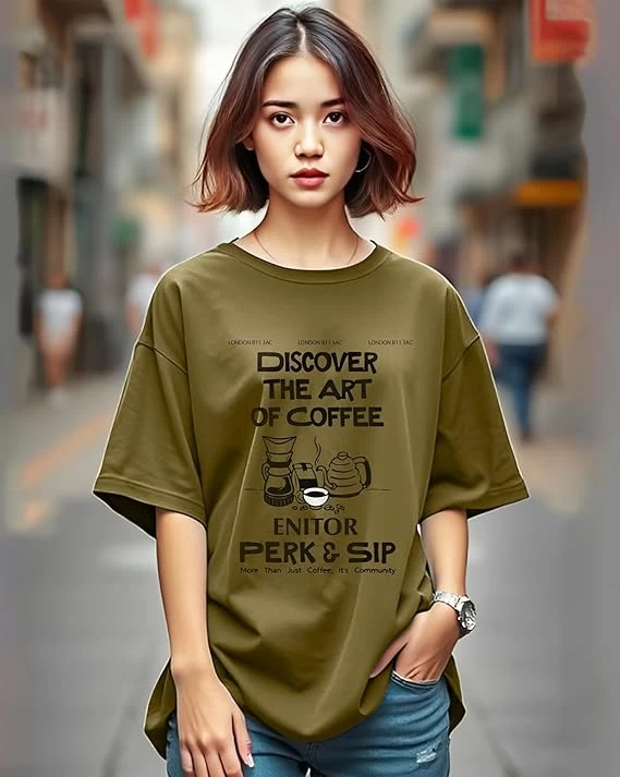 Women Oversized Fit Graphic Print T-Shirt